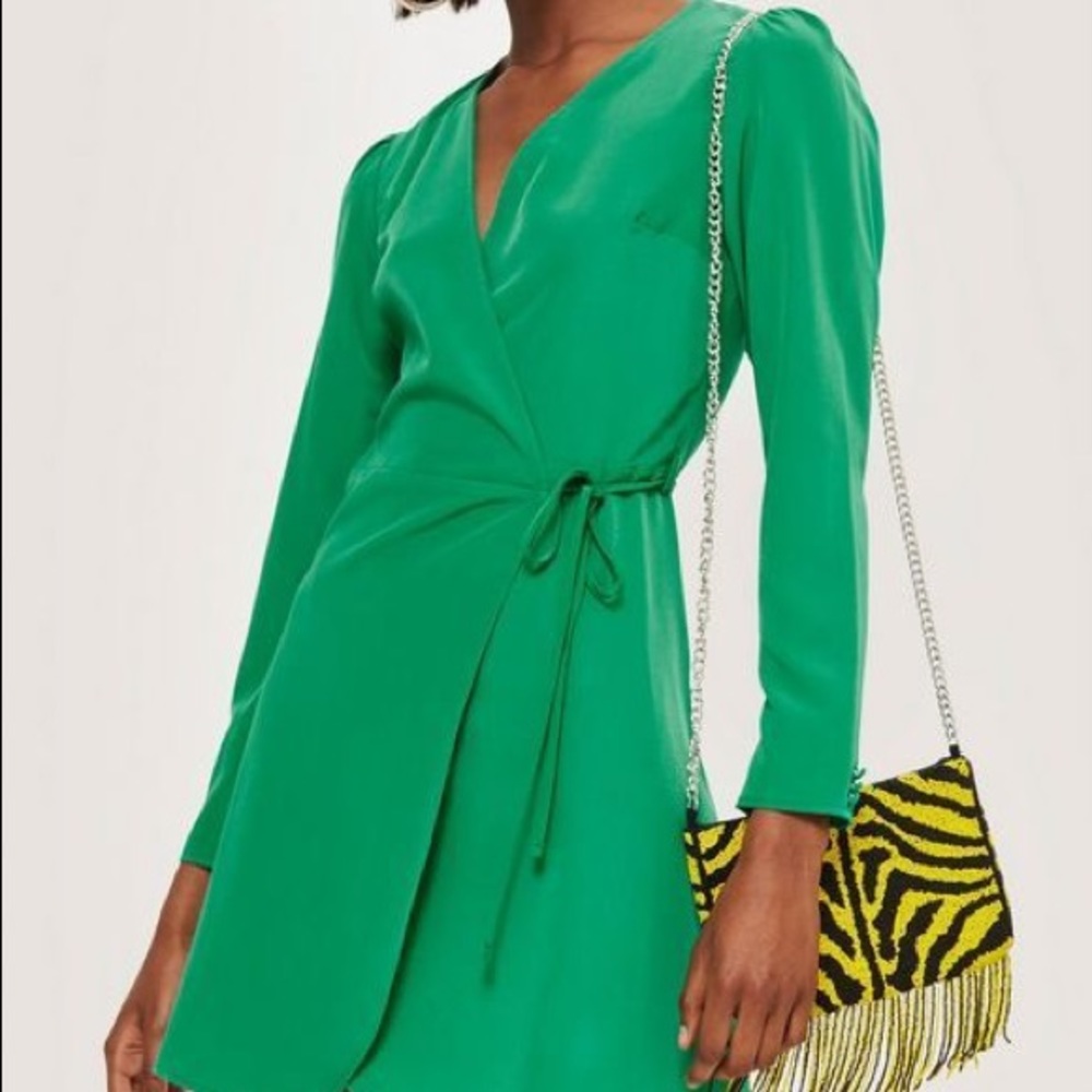 Topshop Crepe Wrap Mini Dress